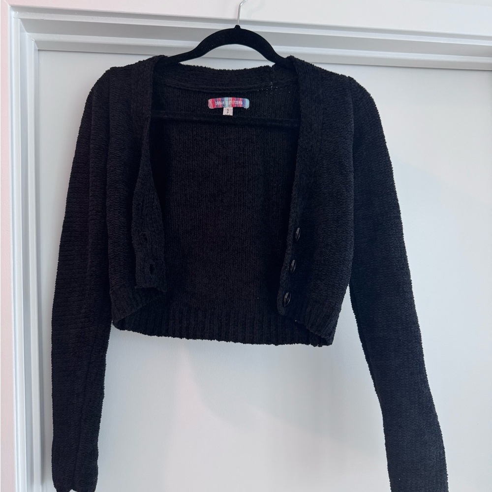 Urban Outfitters Black Soft Cropped Cardigan Sweater